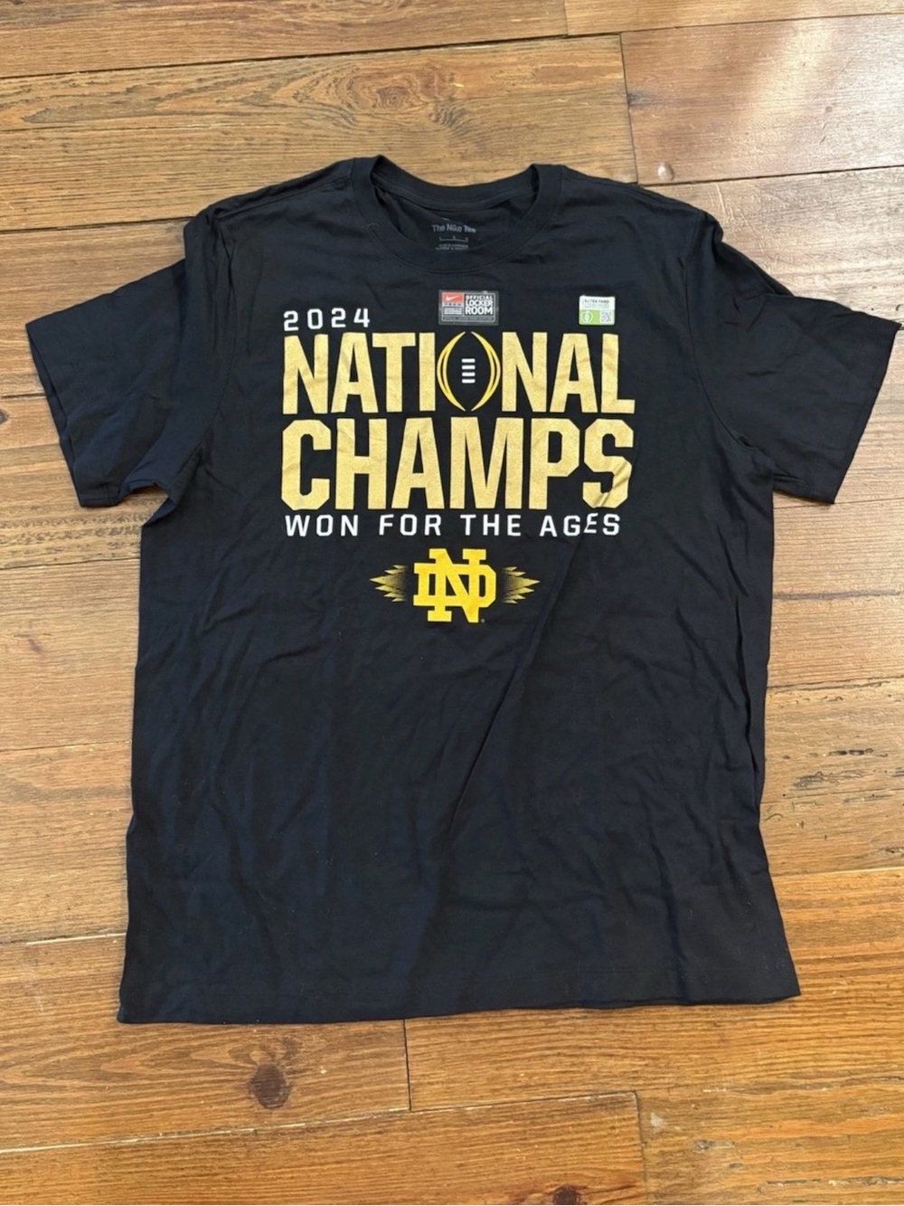 Nike Notre Dame Black & Gold 'National Champs' Tee